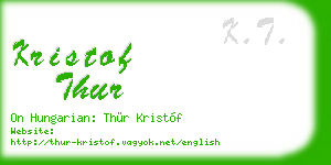 kristof thur business card